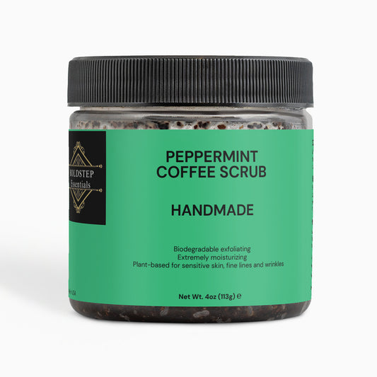 Peppermint Coffee Face Scrub:  Handcrafted Facial Exfoliator, Handmade in the USA.
