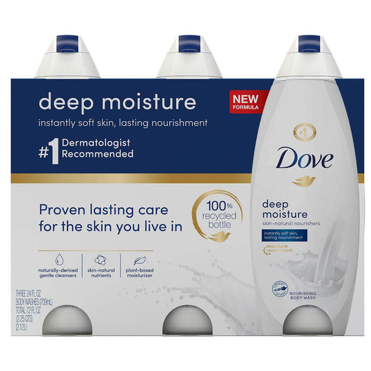 Dove Body Wash Deep Moisture 24 oz, Pack of 3