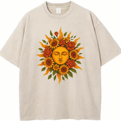 Urban Oversized  Heavyweight Streetwear T-shirt – Boldstep Essentials Solar Bloom Tee