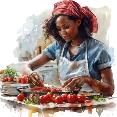 Cheerful Mother Cooking – DTF Film