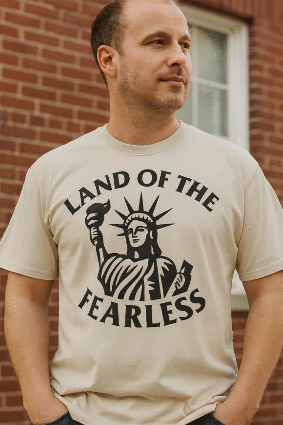 Urban Oversized  Heavyweight Streetwear T-shirt – Boldstep Essentials Land of the Fearless Tee - Image 2