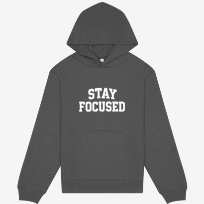 Boldstep Essentials Stay Focused Unisex Heavyweight Embroidered Hoodie (10oz)