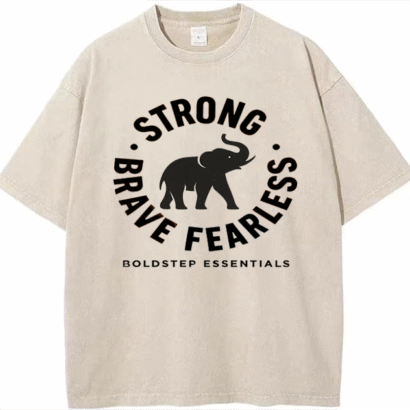 Urban Oversized Heavyweight Streetwear T-shirt – Boldstep Essentials Strong Bold Fearless Tee