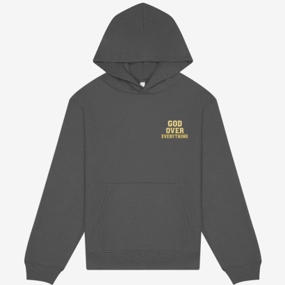 Boldstep Essentials God Over Everything Unisex Heavyweight Embroidered Hoodie (10oz)