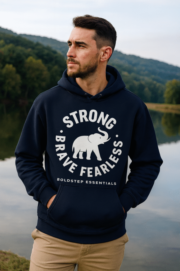 Boldstep Essentials Strong Bold Fearless Unisex Heavyweight Hoodie (10 oz.) - Image 2
