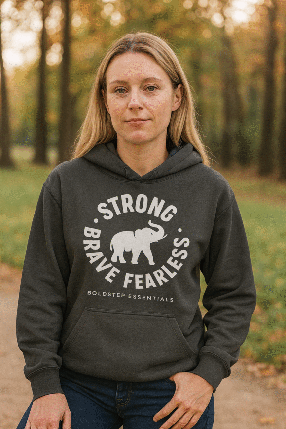 Boldstep Essentials Strong Bold Fearless Unisex Heavyweight Hoodie (10 oz.) - Image 3