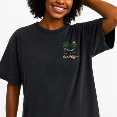 Boldstep Essentials Out of Office Unisex Embroidered Relaxed-Fit Tee