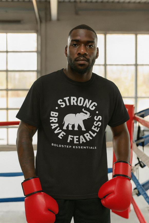 Boldstep Essentials Strong Bold and Fearless Unisex Heavyweight T-Shirt (7.5 oz.) - Image 2